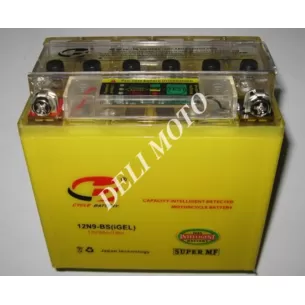 Аккумулятор YTX12A-BS(Gel) 12 v 9,5ah желтый с индикатором высокий
