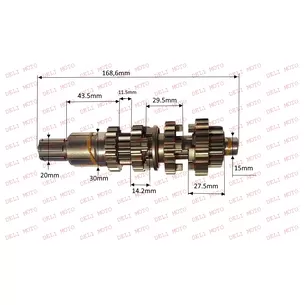 Первичный вал CG/CB 150/250cc 168,6 mm