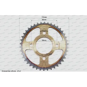 Звезда задняя 428-42Т - d=58; 4отв.*90mm BAJAJ BOXER 150cc